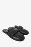 Prada Black Napa Leather Padded Sabots Mules Size 38