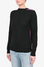 Prada Black Virgin Wool Sweater with Red Chevron Sides Size 48 mens