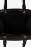 Prada Black Woven Leather Madra Large Frame Tote Bag