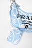 Prada Blue Embroidered Drill Re-Edition 2005 Shoulder Bag