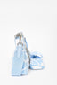 Prada Blue Embroidered Drill Re-Edition 2005 Shoulder Bag