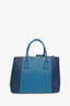 Prada Blue Saffiano Leather Galleria Tote Bag with Strap