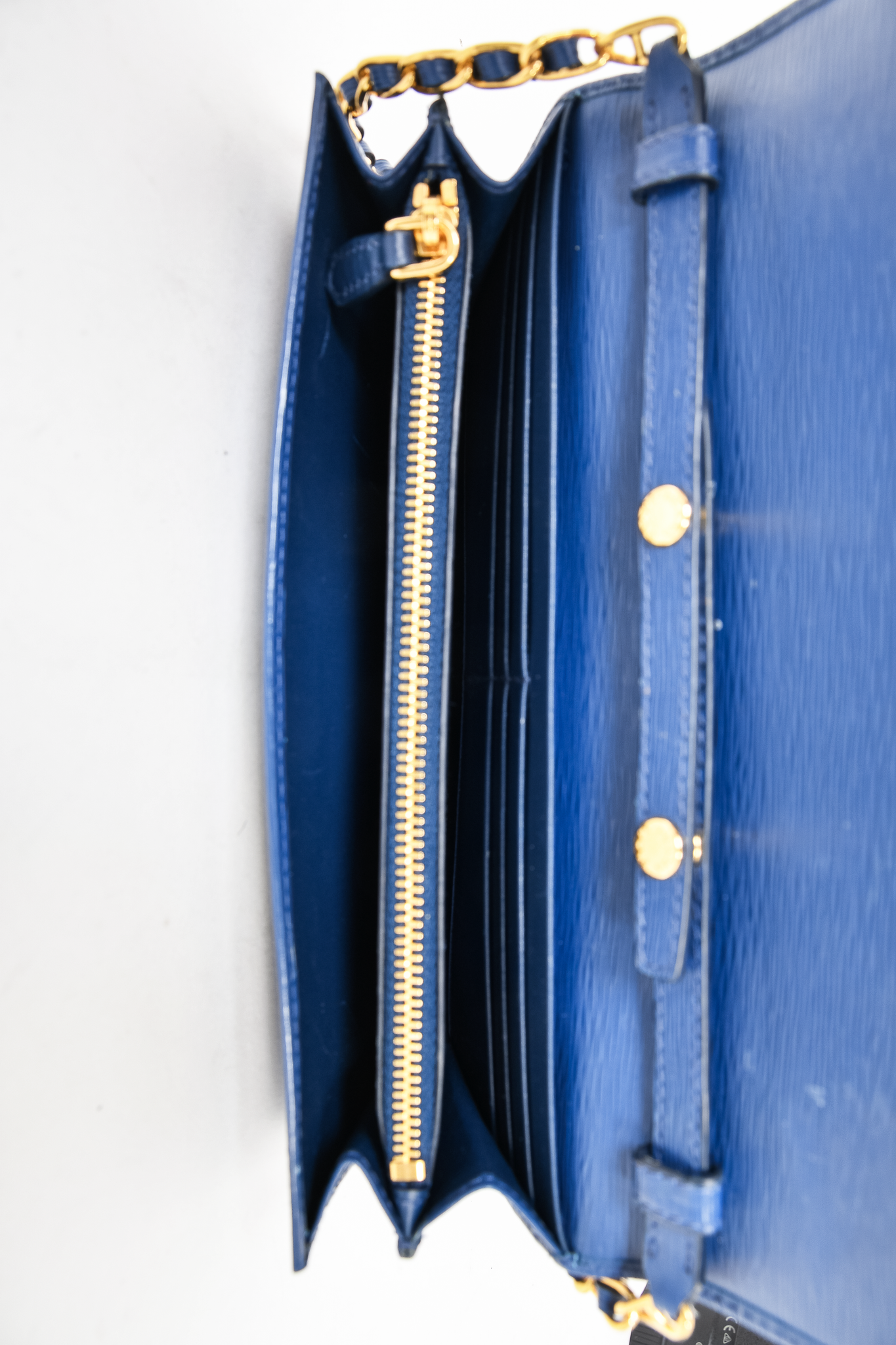 Prada Saffiano Wallet On Chain - Blue Wallets, Accessories - PRA165798