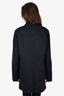 Prada Dark Grey Wool Coat with Nylon Zip-Up Jacket Lining Insert Size 48 Mens