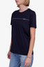 Prada Navy Cotton Logo Print T-Shirt Size 42