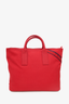 Prada Red Canvas Logo Large Tote Bag