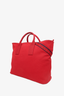 Prada Red Canvas Logo Large Tote Bag