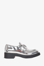 Prada Silver Brushed Leather 'Chocolate' Loafers Size 38 (As Is)