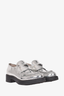 Prada Silver Brushed Leather 'Chocolate' Loafers Size 38 (As Is)