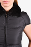 Prada Sport Black Fur Collared Vest Size 38