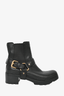 Prada Sport Black Leather Buckled Ankle Boots Size 38