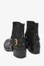 Prada Sport Black Leather Buckled Ankle Boots Size 38