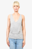 Prada Sport Grey/White Striped V-Neck Tank Size M