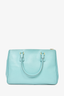 Prada Teal Saffiano Leather Double Zip Large Galleria Tote with Strap