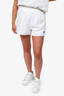 Prada White Cotton Terry Logo-Plaque Shorts Size 42