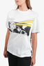 Prada White Laser Graphic T-Shirt Size M