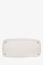 Prada White Saffiano Leather Medium Double Tote with Strap