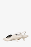 Prada White Satin Pointed Toe Slingback Kitten Heels Size 38