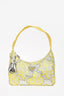 Prada Yellow/ Silver Metallic "Broccato"  Mini Re-Edition 2000 Bag