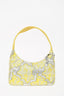 Prada Yellow/ Silver Metallic "Broccato"  Mini Re-Edition 2000 Bag