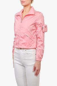 Prada Pink Re-Nylon Zip-Up Jacket with Zip Pouch Size 36 – Mine