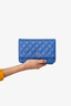 Pre-Loved Chanel™ 2015/16 Blue Caviar Quilted Wallet on Chain