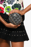 Pre-Loved Chanel™ 2018/19 Dark Iridescent Caviar Quilted Round Clutch with Chain