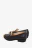 Pre-Loved Chanel™ by Karl Lagerfeld 2014 Runway Black/Gold Leather Paris-Dallas Loafer Size 37