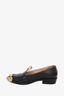 Pre-Loved Chanel™ by Karl Lagerfeld 2014 Runway Black/Gold Leather Paris-Dallas Loafer Size 37