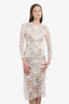 Preen By Thornton Bregazzi White Galen Cutout Lace Midi Dress Size XS