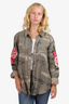 Rails Sage Camo Marcel Button Down with Floral Embroidery