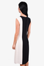 Reem Acra Black/Cream Silk Knee-Length Dress Size M