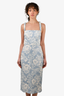 Reformation Blue/White Floral Linen Midi Dress Size 4