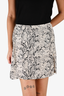 Reformation Cream and Black Snakeskin Print Mini Skirt Size 8