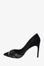 Rene Caovilla Black Satin Pearl/Crystal Embellished Heels Size 39