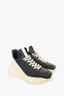 Rick Owens Black/White Leather Gethsemane Runner Size 36