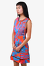 Roberto Cavalli Orange/Blue Sleeveless Printed Dress Size 42