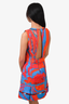 Roberto Cavalli Orange/Blue Sleeveless Printed Dress Size 42