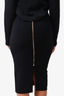 Roland Mouret Black Zipper Detail Midi Skirt Size 4