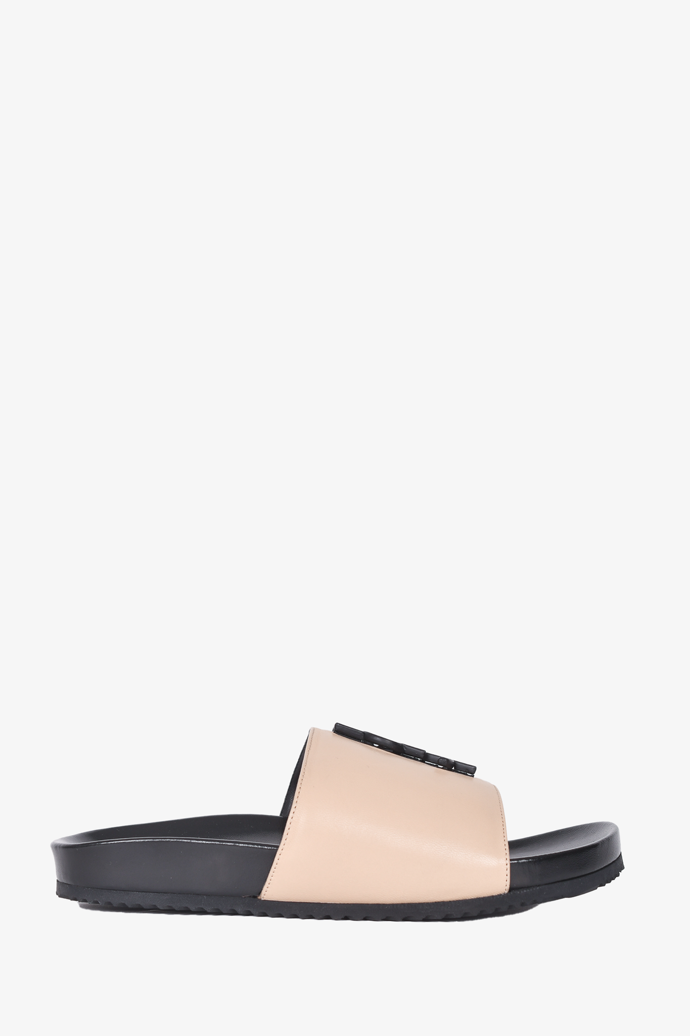 Saint Laurent Beige Black Joan Slides Size 35 Mine Yours