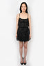 Saint Laurent Black/Silver Pattern Sleeveless Mini Dress Size S