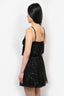 Saint Laurent Black/Silver Pattern Sleeveless Mini Dress Size S