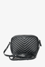 Saint Laurent Black Chevron 'Lou' Camera Bag