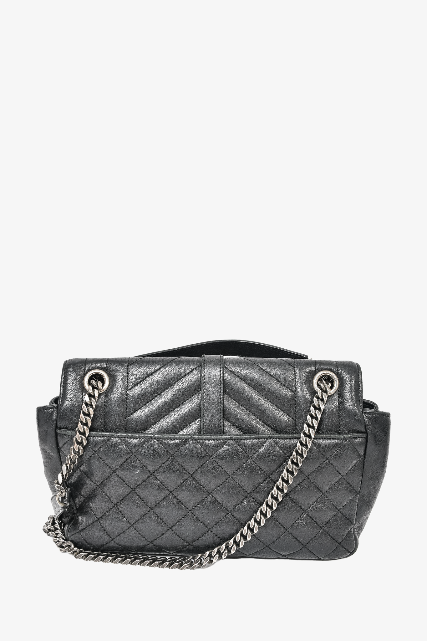 College Medium Leather Shoulder Bag in Grey - Saint Laurent