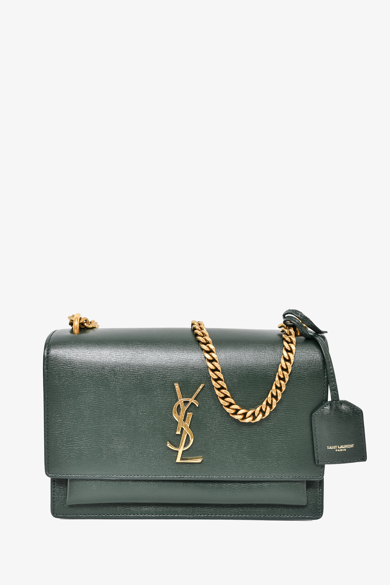 Saint Laurent Olive Green Leather Small Sunset Shoulder Bag Saint Laurent  Paris