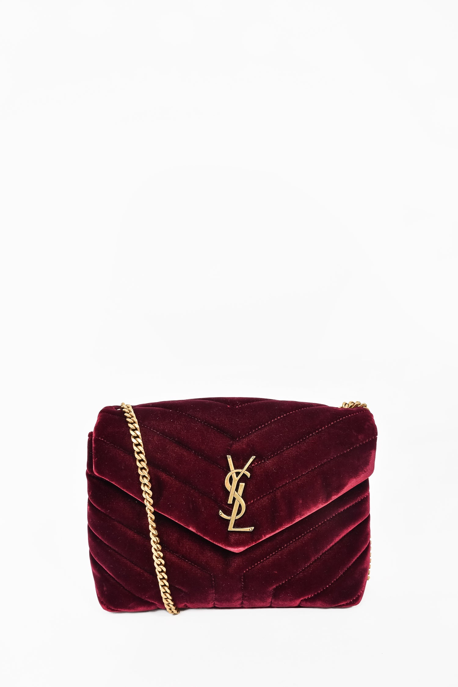 Ysl loulou clearance velvet burgundy