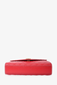 Saint Laurent Red Grained Leather Medium Quilted Envelope Bag