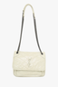 Saint Laurent White Crinkle Leather Baby Niki Shoulder Bag