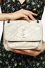 Saint Laurent White Crinkle Leather Baby Niki Shoulder Bag