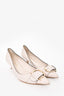 Salvatore Ferragamo Blush Leather Buckle Kitten Heels Size 8